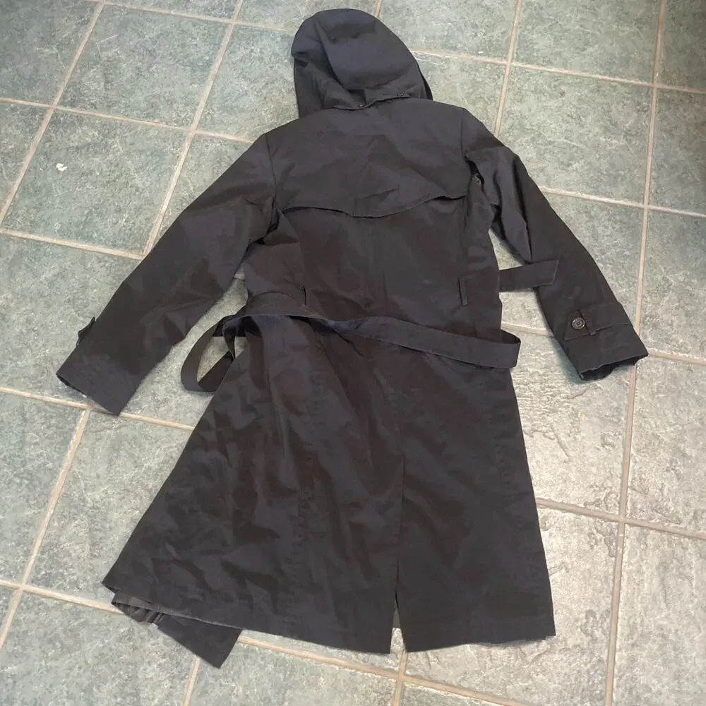C22 Fleet Street Women’s Sz 8 Belted Black Trench Coat